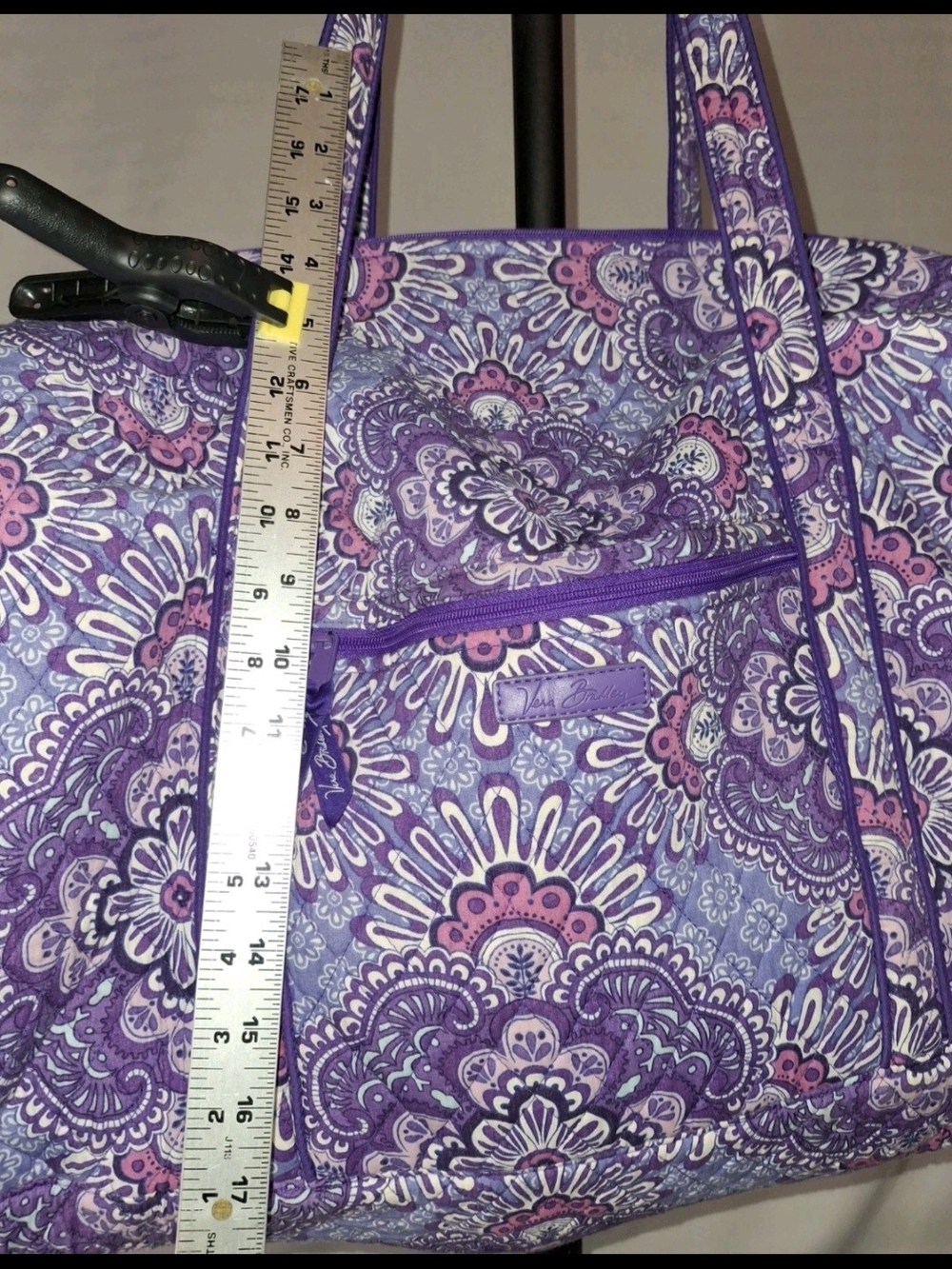 Vera Bradley Purple Patterned Women’s Duffle Tote Bag - Picture 4 of 7